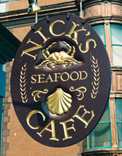 hand carved sign